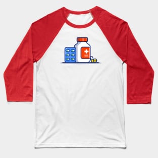 Medicine Jar And Pills Strip Baseball T-Shirt